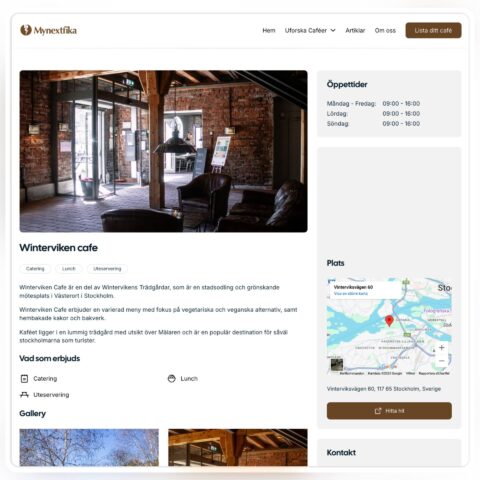 cafe sida single page mockup