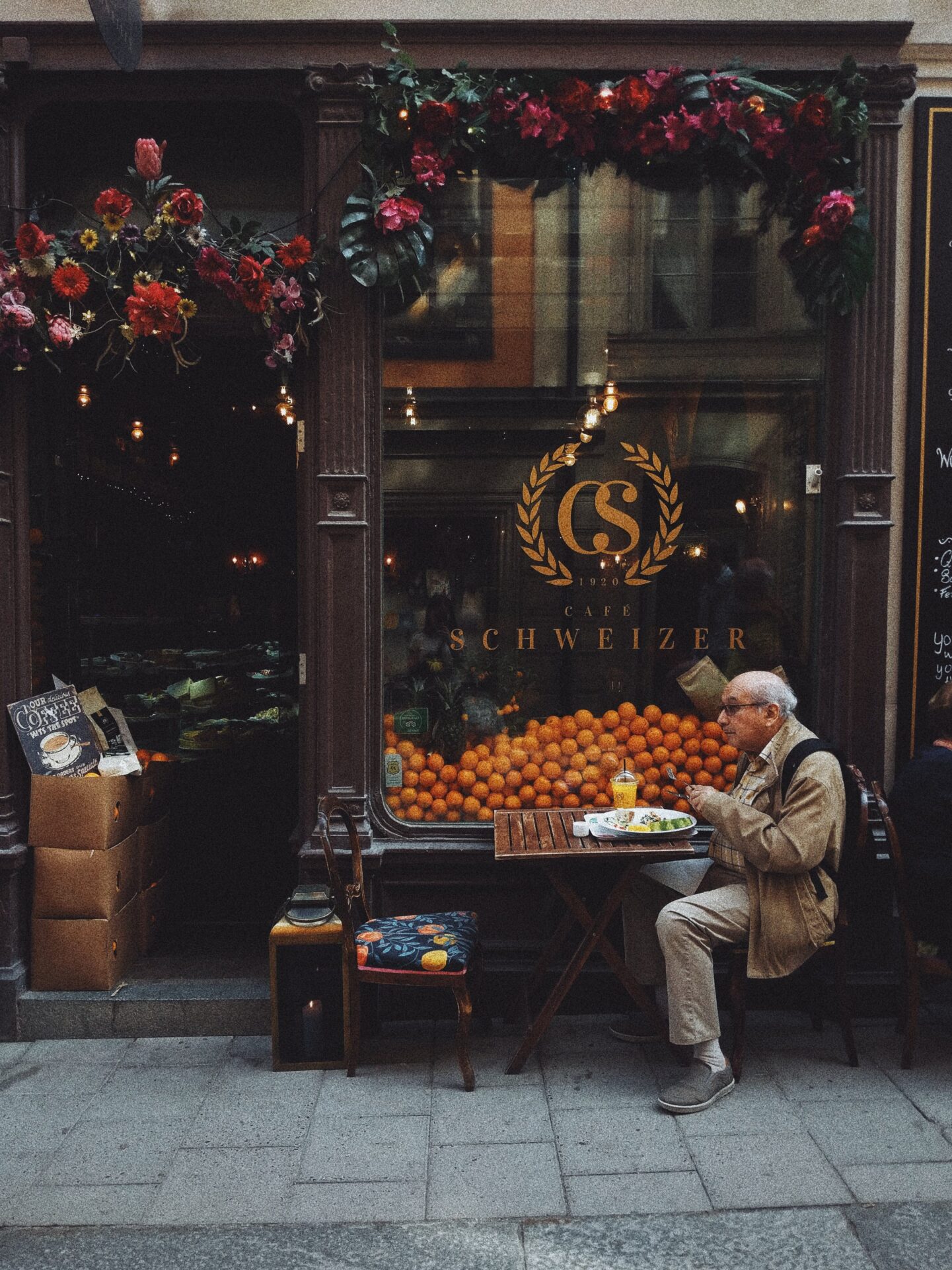 Cafe Schweizer i Gamla Stan från utsidan