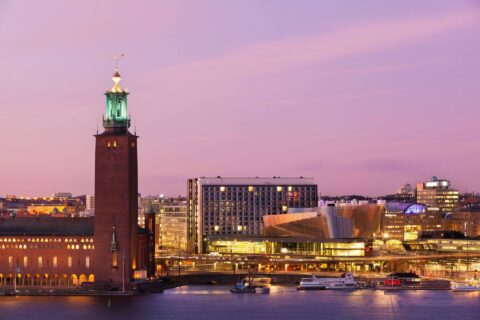 City Hall and Stockholm Waterfront buildings from Södermalm.